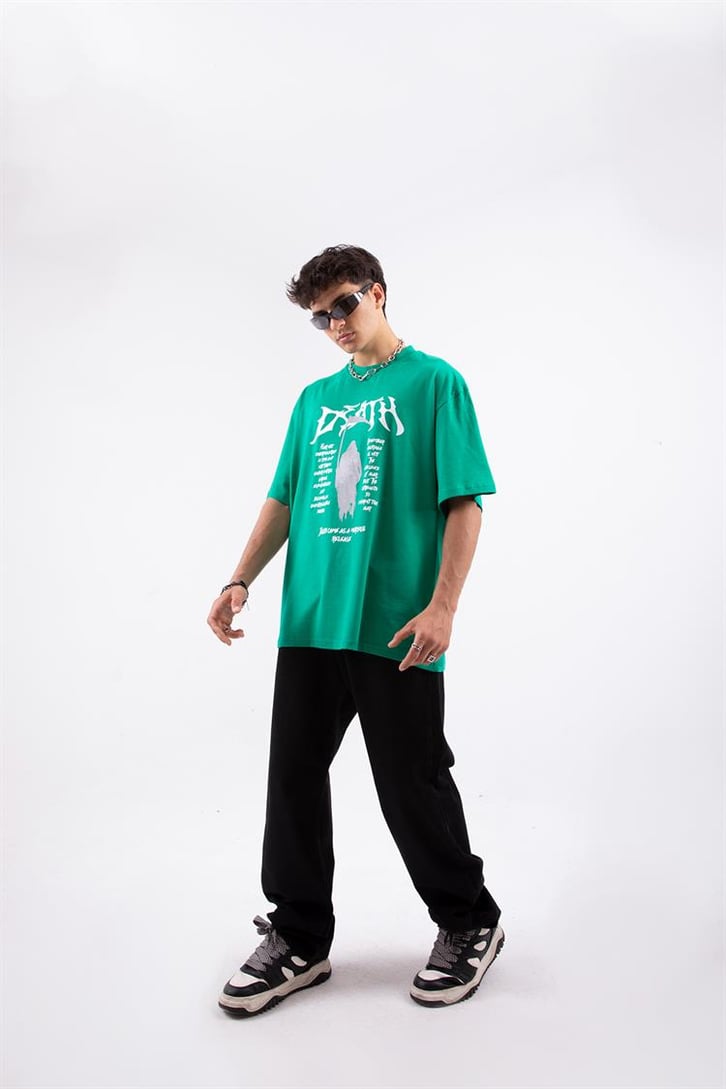 Death Baskılı Oversize Tshirt