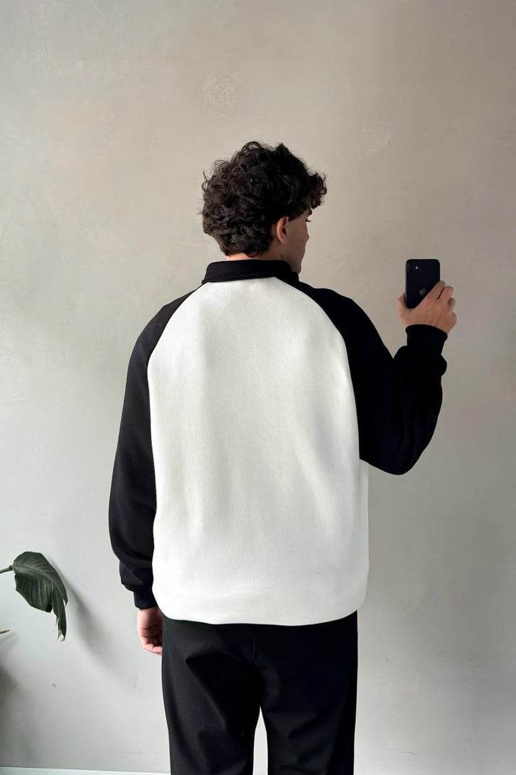 Dedoos Studio Nakışlı Polo Yaka  Sweatshirt