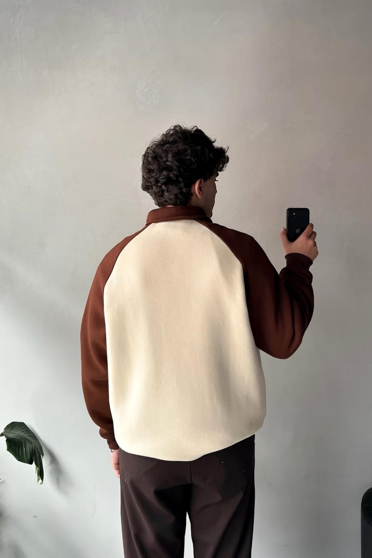 Dedoos Studio Nakışlı Polo Yaka  Sweatshirt