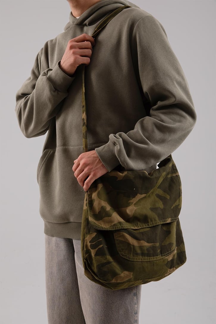 Denim Kamuflaj Messenger Bag