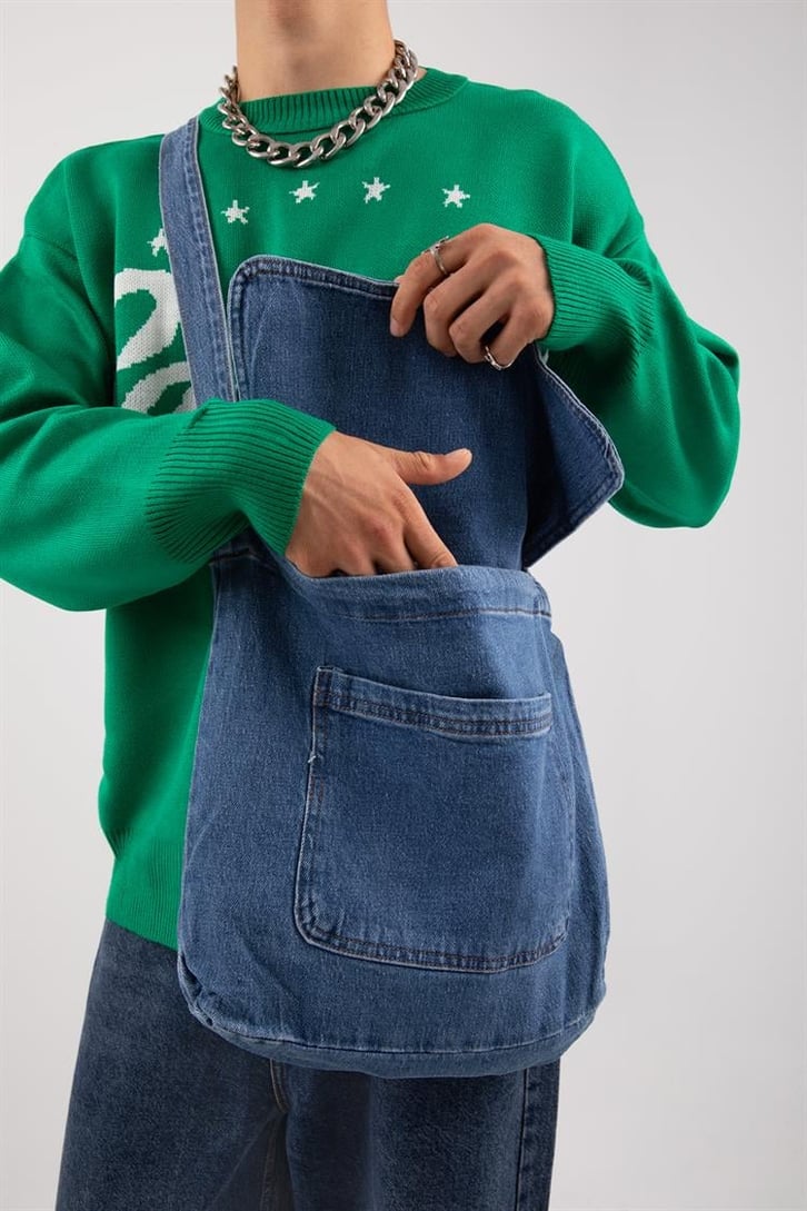 Denim Kot Mavisi Messenger Bag