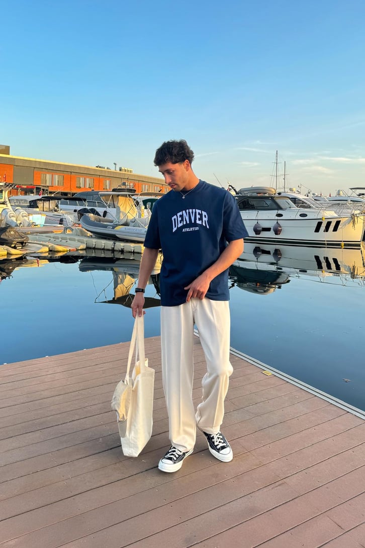 Denver Nakışlı Oversize Tişört