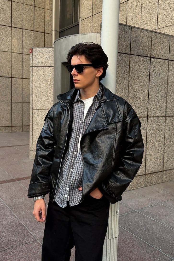 Deri Biker Ceket