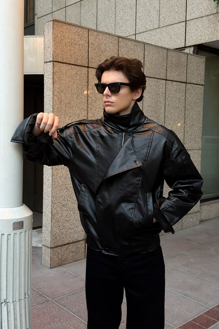 Deri Biker Ceket