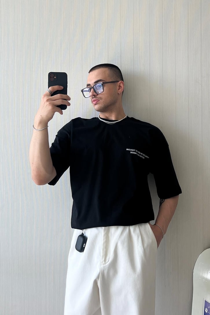 Designed in NY Baskılı Oversize Tişört