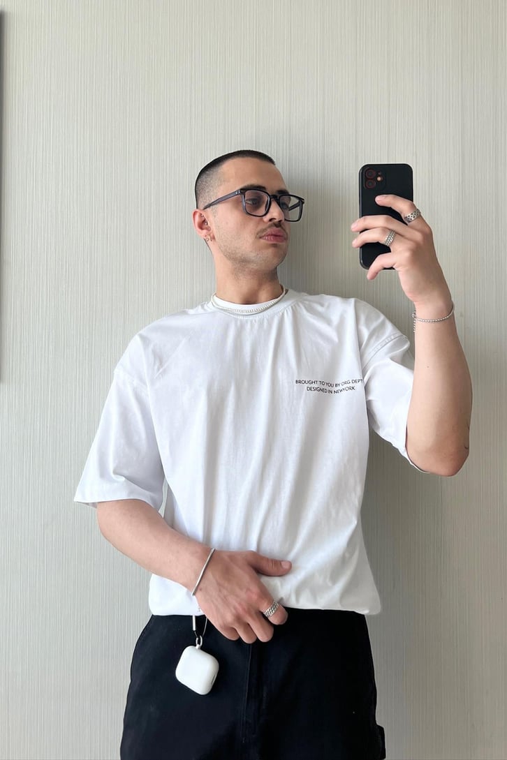 Designed in NY Baskılı Oversize Tişört