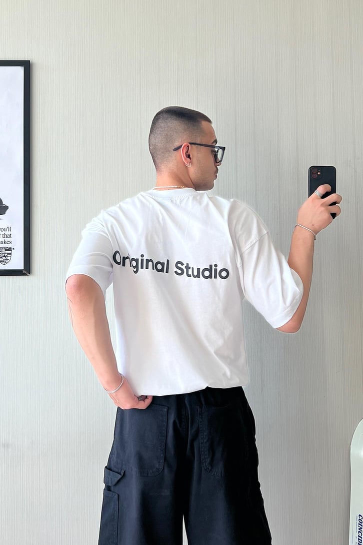 Designed in NY Baskılı Oversize Tişört