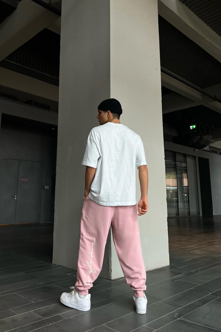 DF Baskılı Pembe Jogger Fit Eşofman Altı