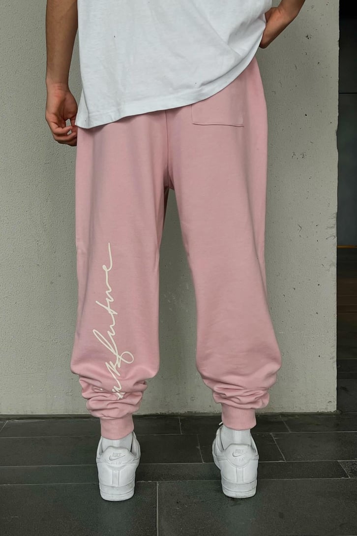 DF Baskılı Pembe Jogger Fit Eşofman Altı