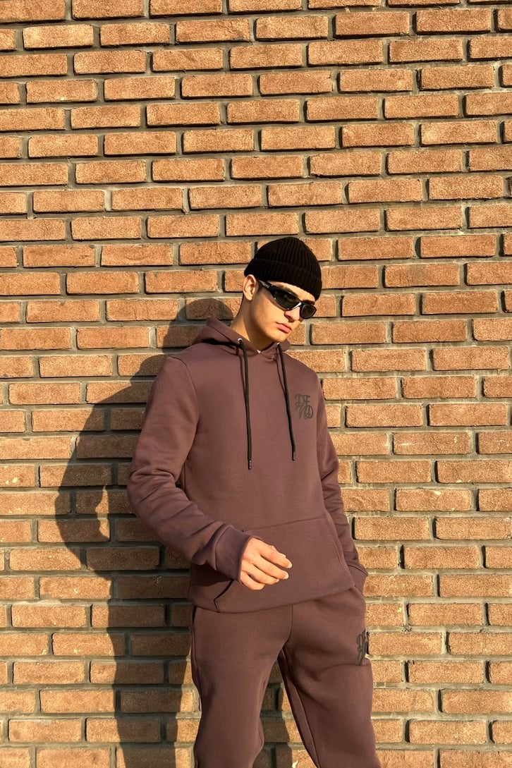 DFND Baskılı Kahverengi Eşofman Takımı