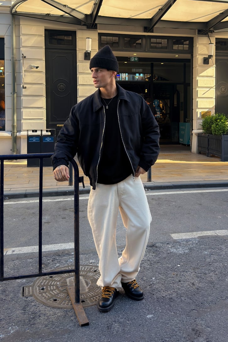 Dik Yaka Fermuarlı Bomber Ceket