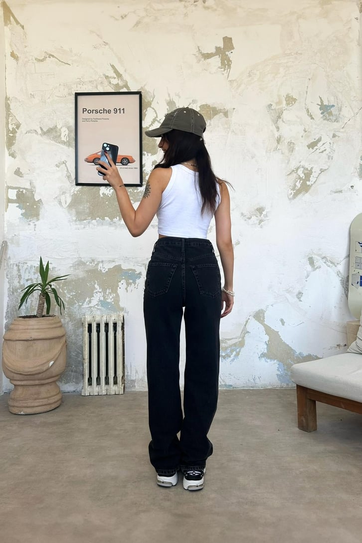 Dikiş Detaylı Baggy Jean