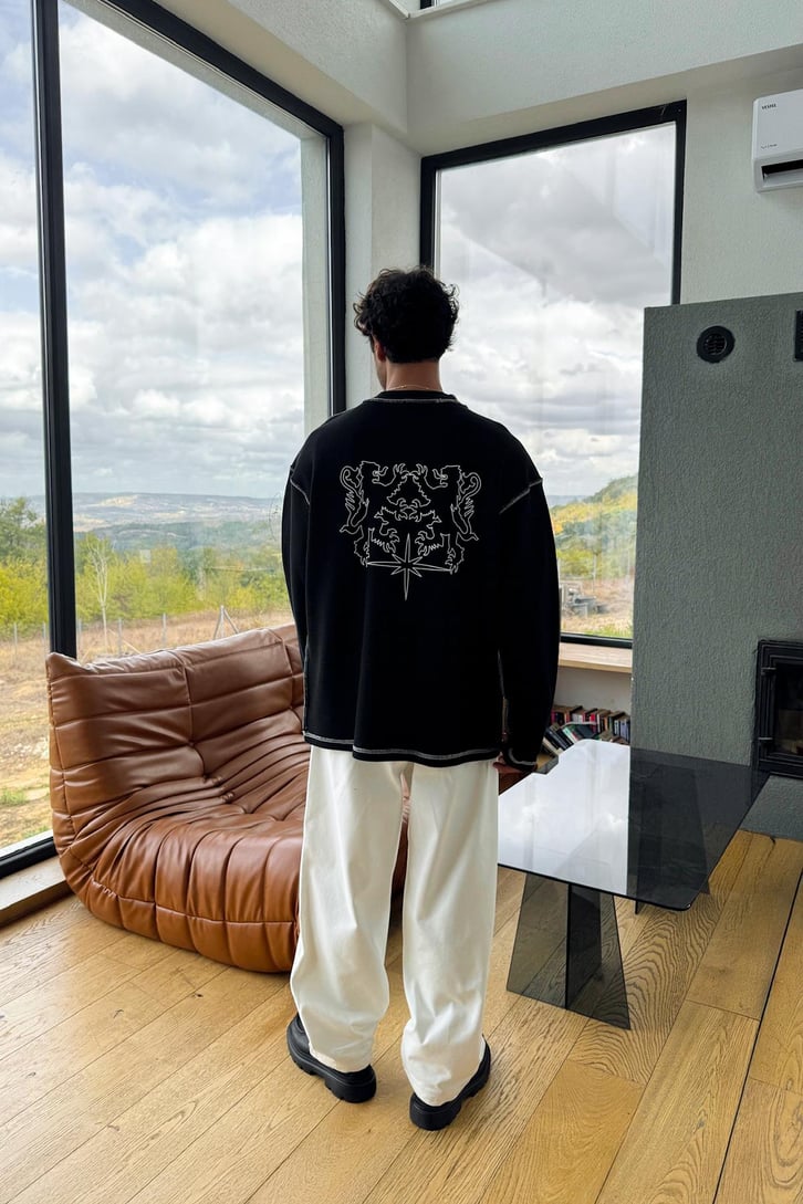 Dikişli Oversize Sweatshirt