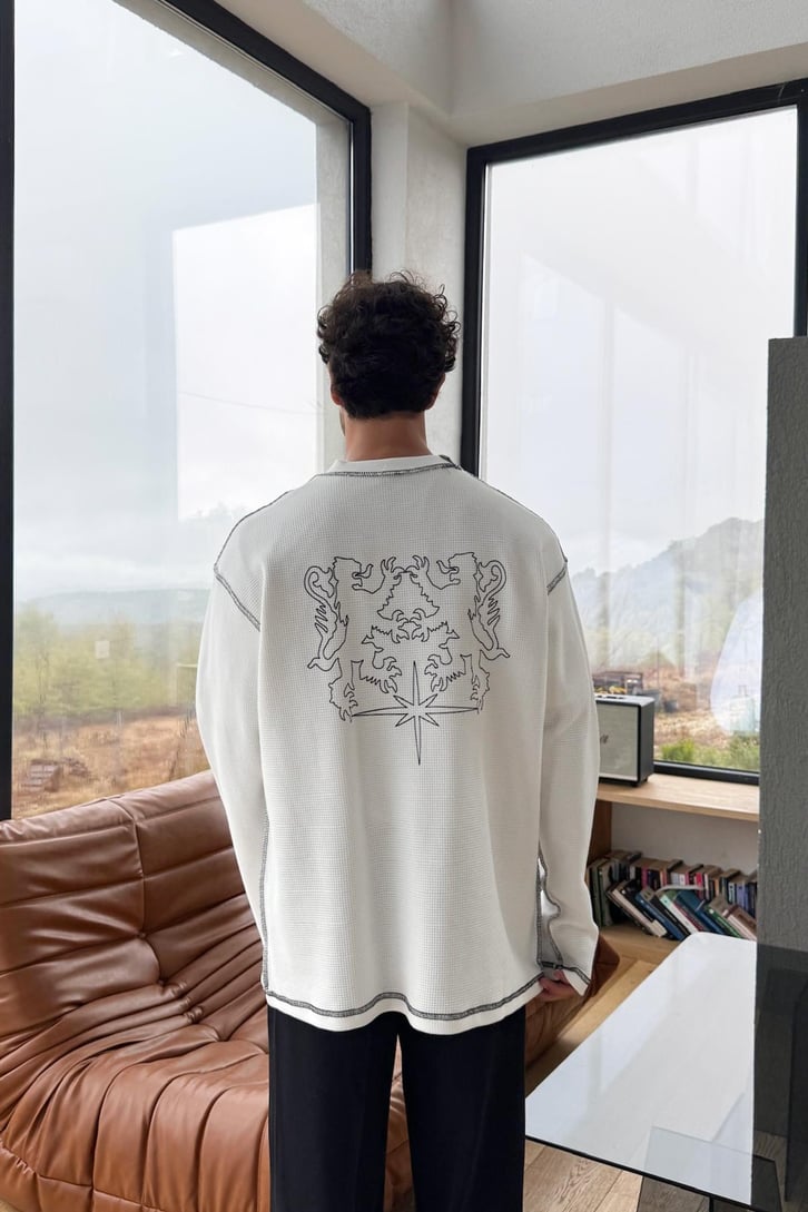 Dikişli Oversize Sweatshirt