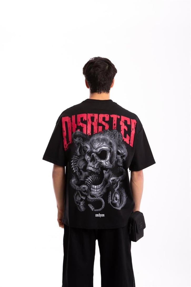 Disaster Sırt Baskılı Oversize Tişört