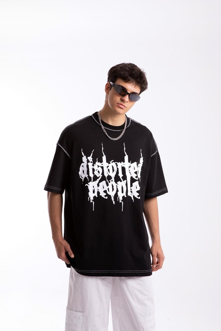 Distorted People Baskılı Tshirt