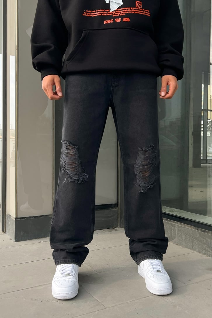 Distressed Antrasit Regular Fit Jean