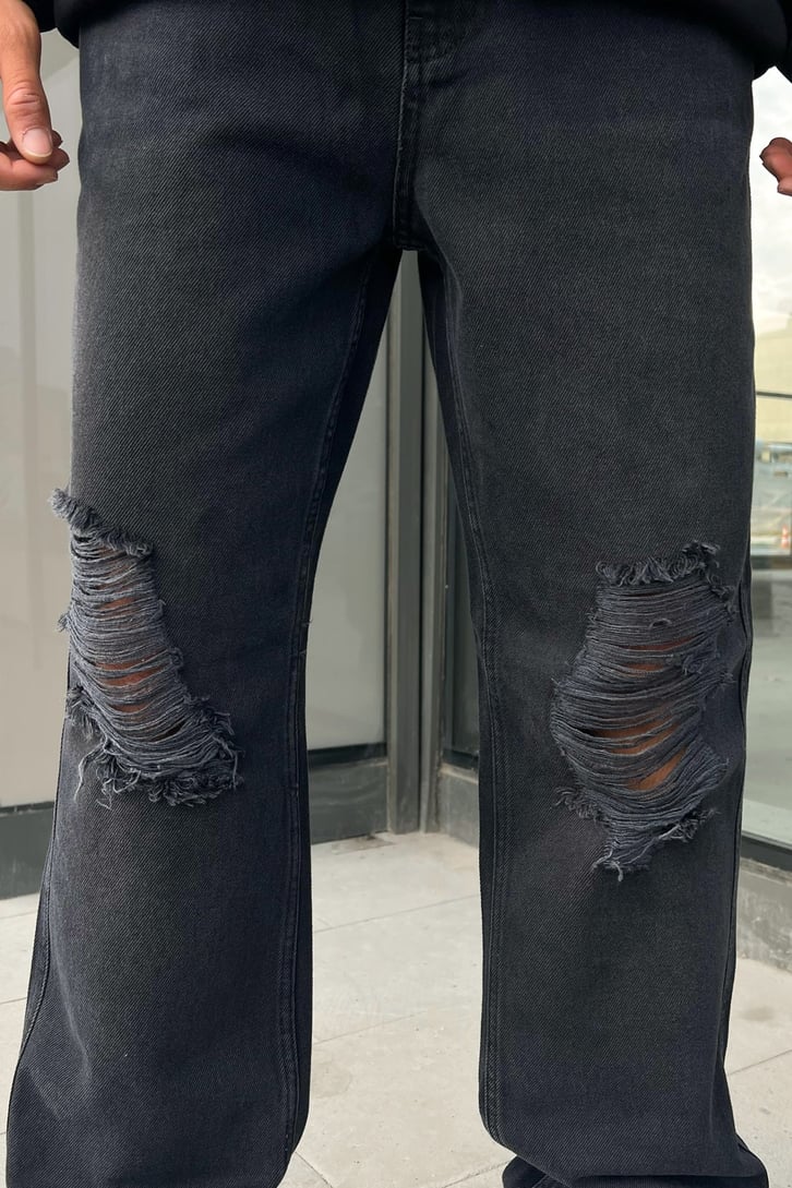 Distressed Antrasit Regular Fit Jean