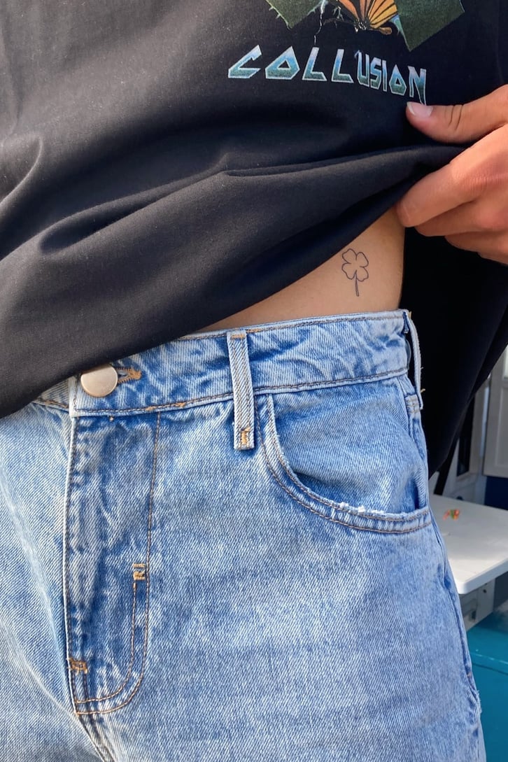 Distressed Buz Mavi Baggy Jean
