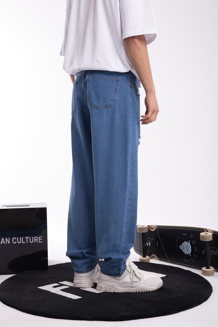 Distressed Mavi Baggy Jean
