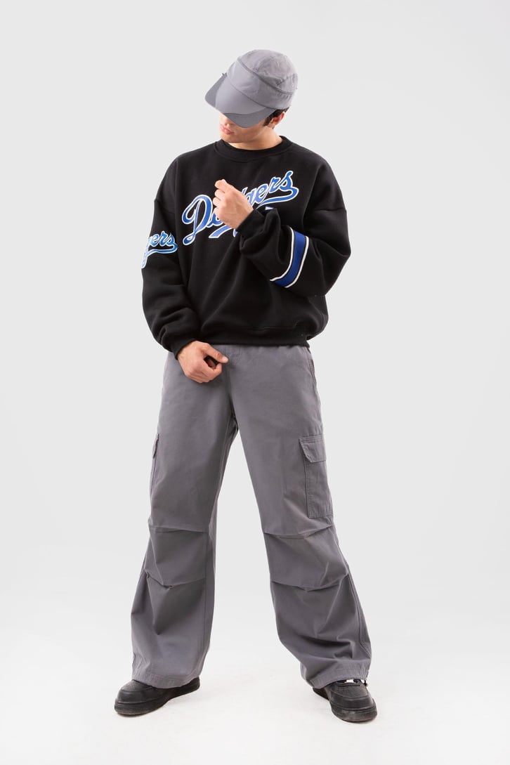 Dodgers Baskılı Beyaz Oversize Sweatshirt