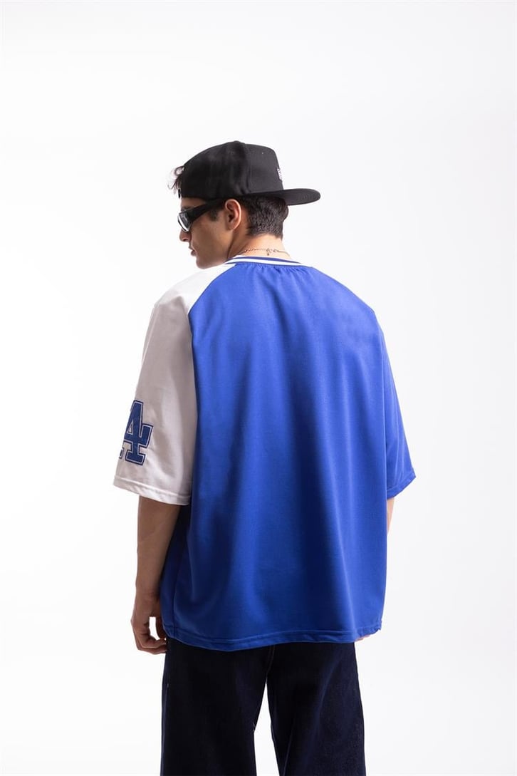 Dodgers Nakışlı Saks Mavi Oversize Forma