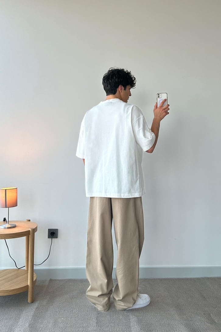 Dog Baskılı Siyah Oversize Tişört