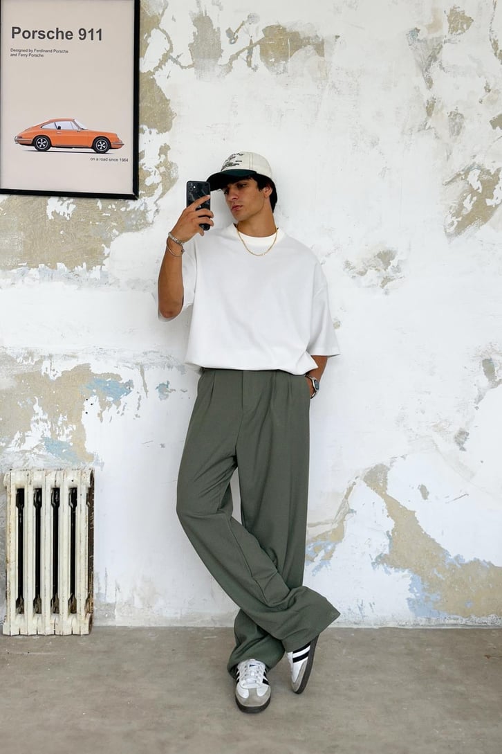 Dokulu Basic Oversize Tişört