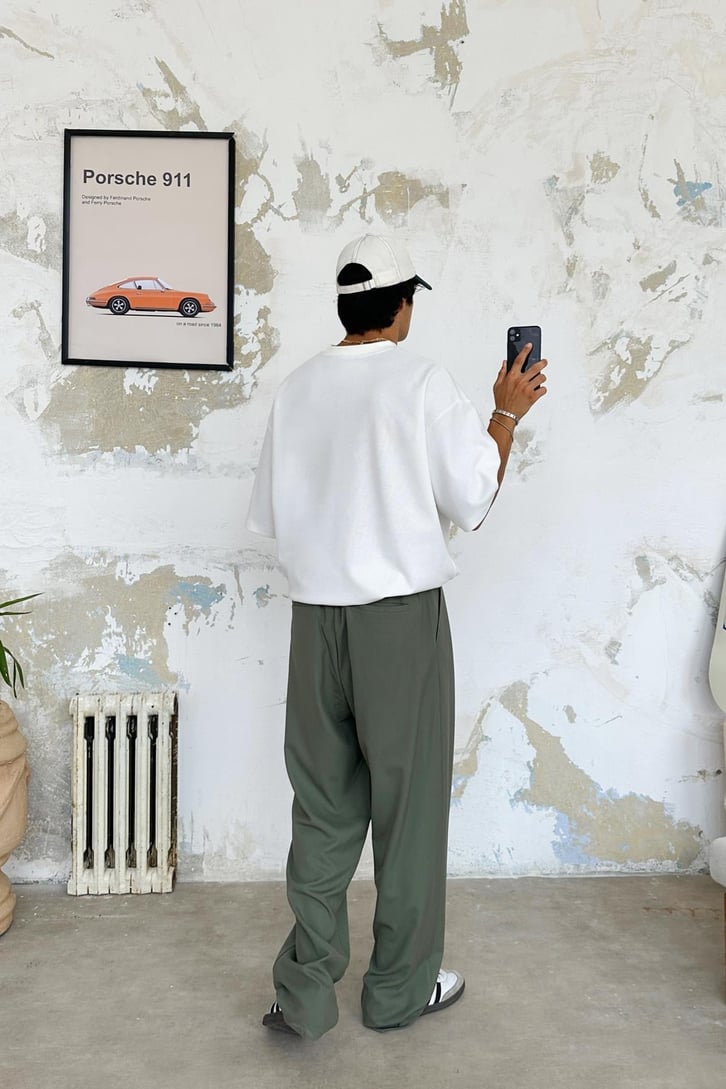 Dokulu Basic Oversize Tişört