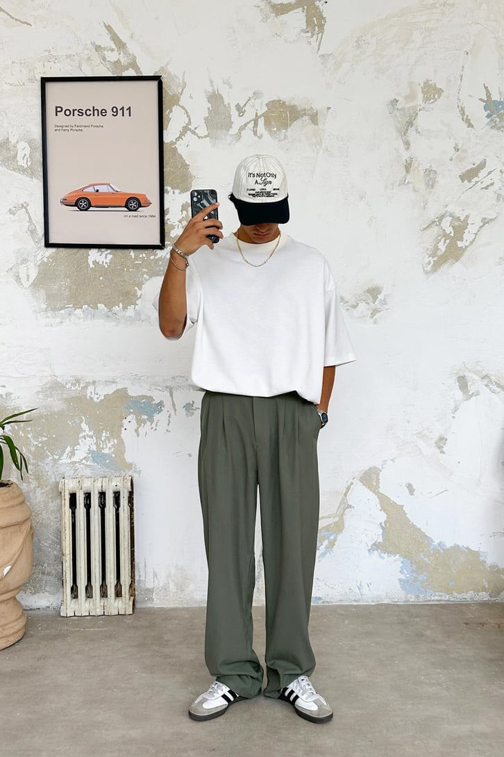 Dokulu Basic Oversize Tişört