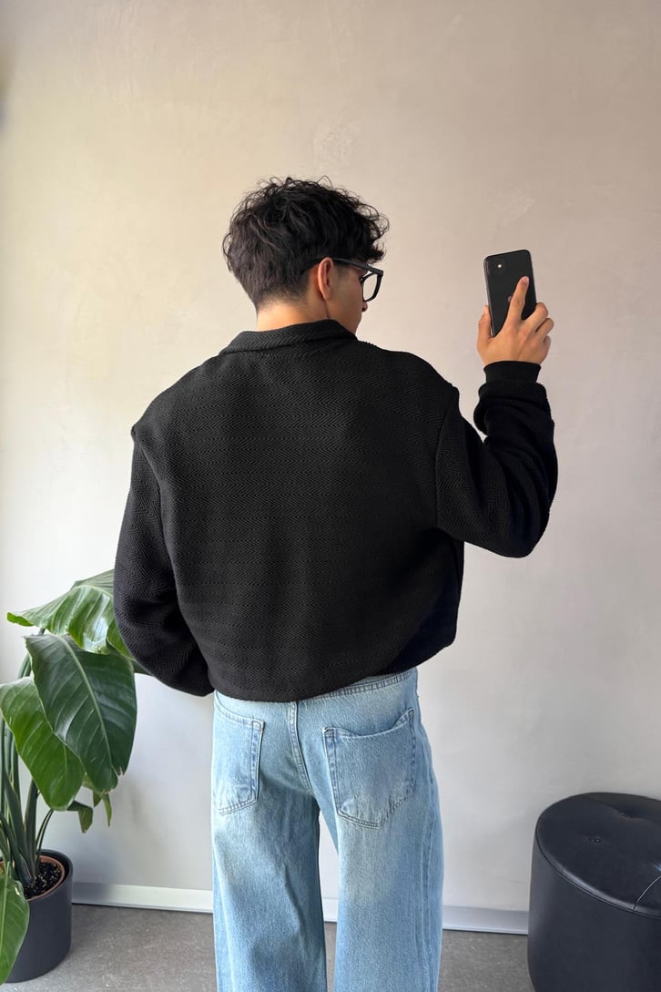 Dokulu Polo Yaka Sweatshirt