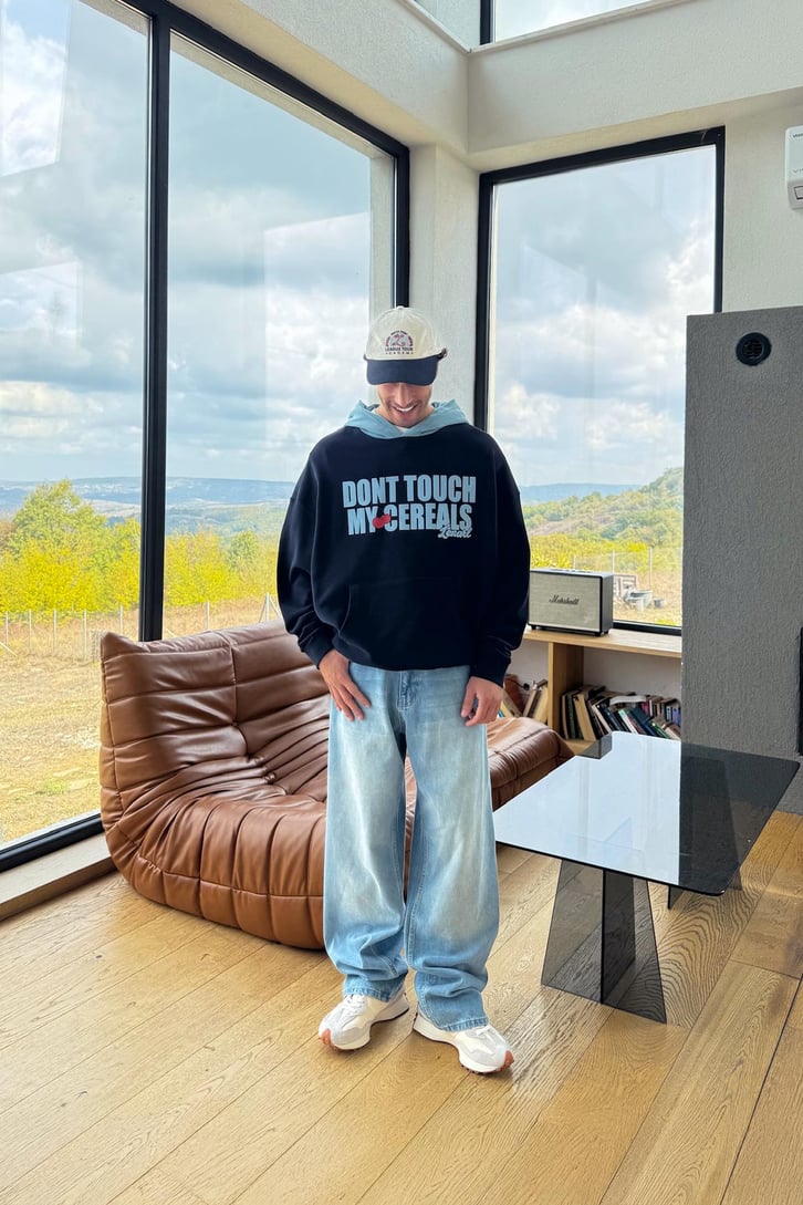 Dont Tuch Baskılı Hoodie