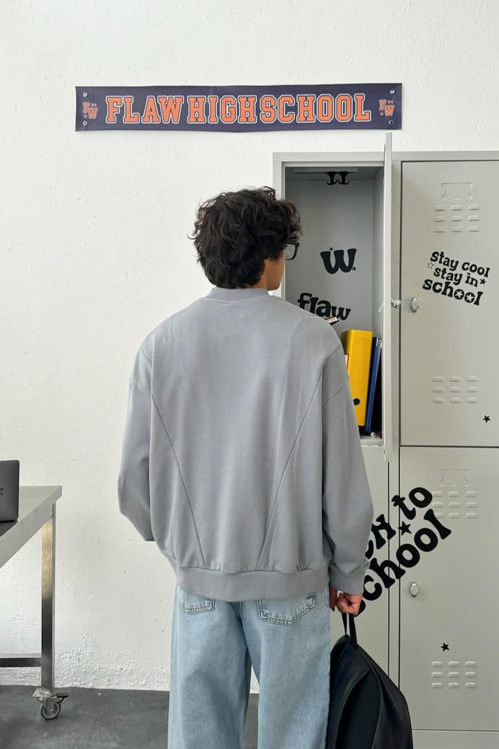 Don't Worry, Be Happy Nakışlı Oversize Sweatshirt