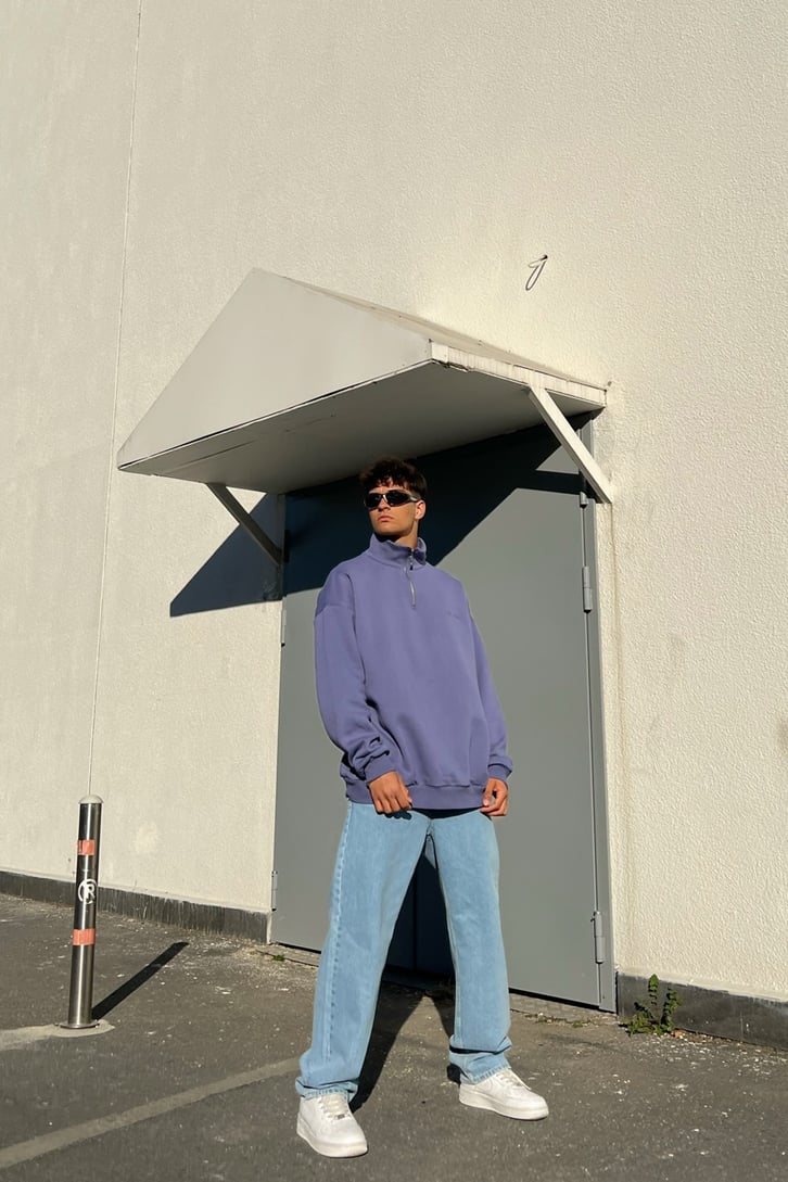 DSGN Studios Nakışlı Half-Zip Sweatshirt