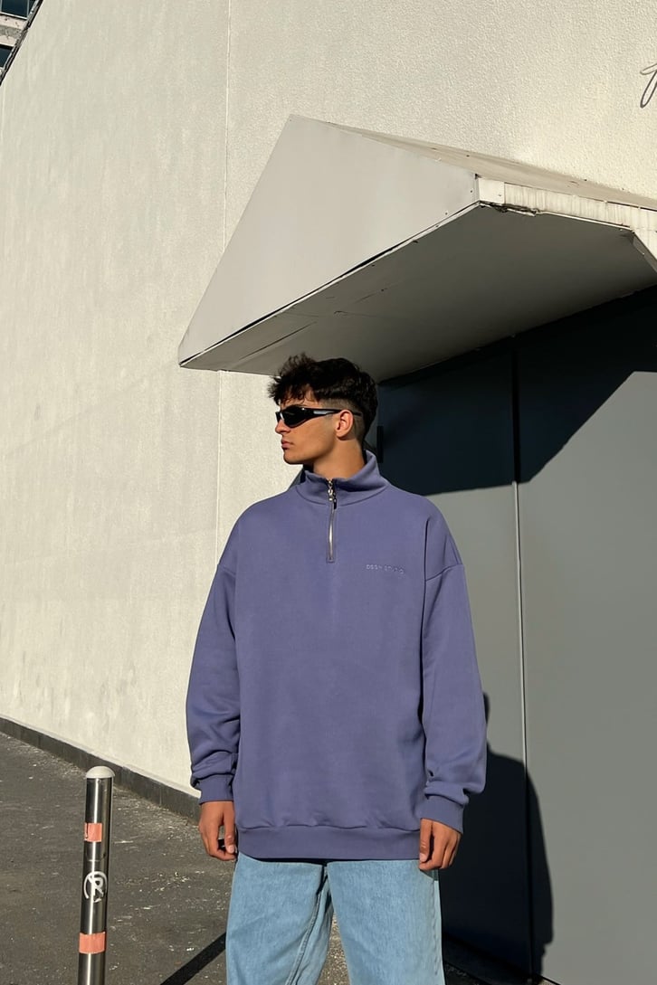 DSGN Studios Nakışlı Half-Zip Sweatshirt