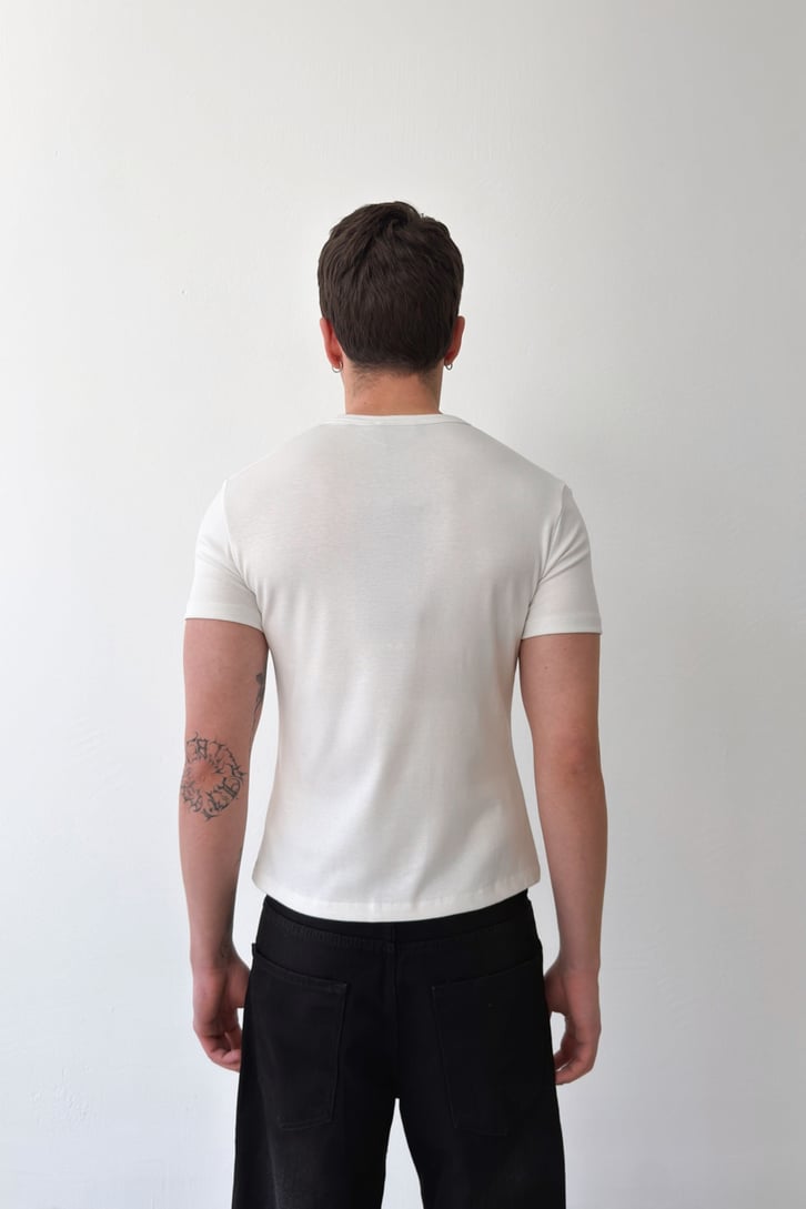 Düğmeli Basic Tişört