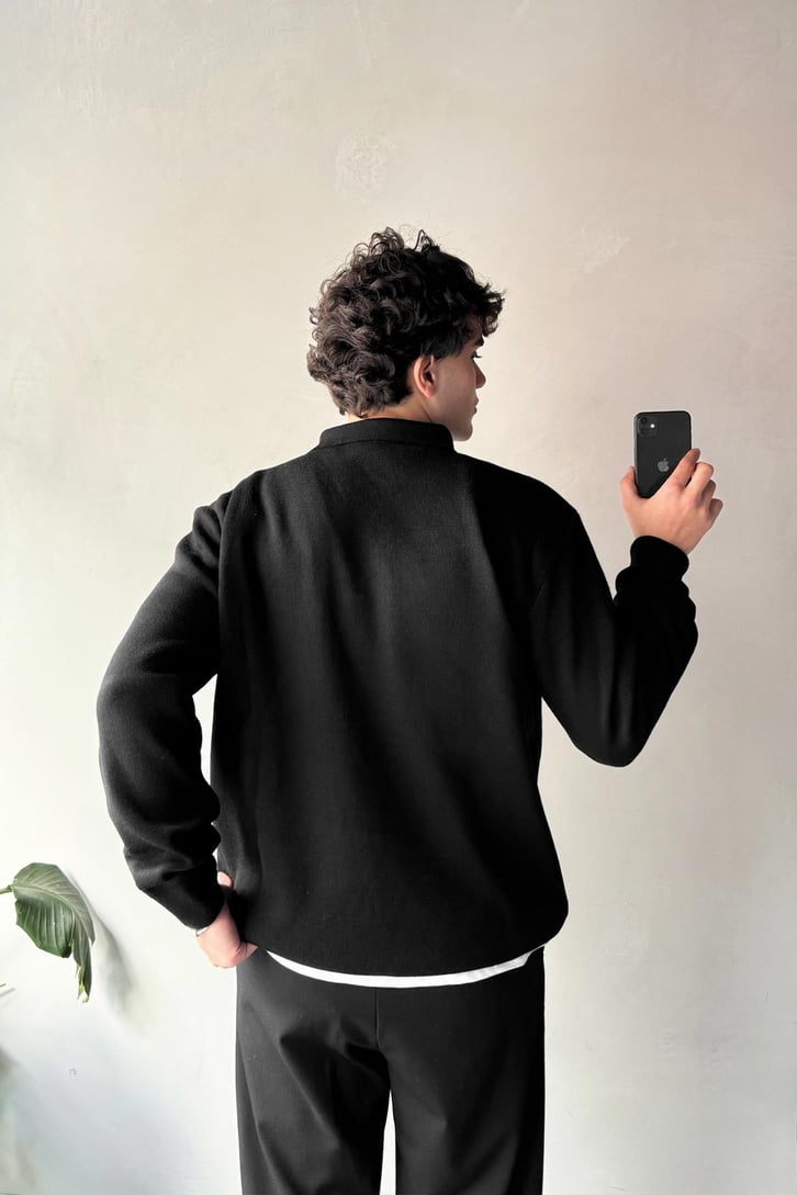 Düğmeli Polo Yaka Basic Kazak