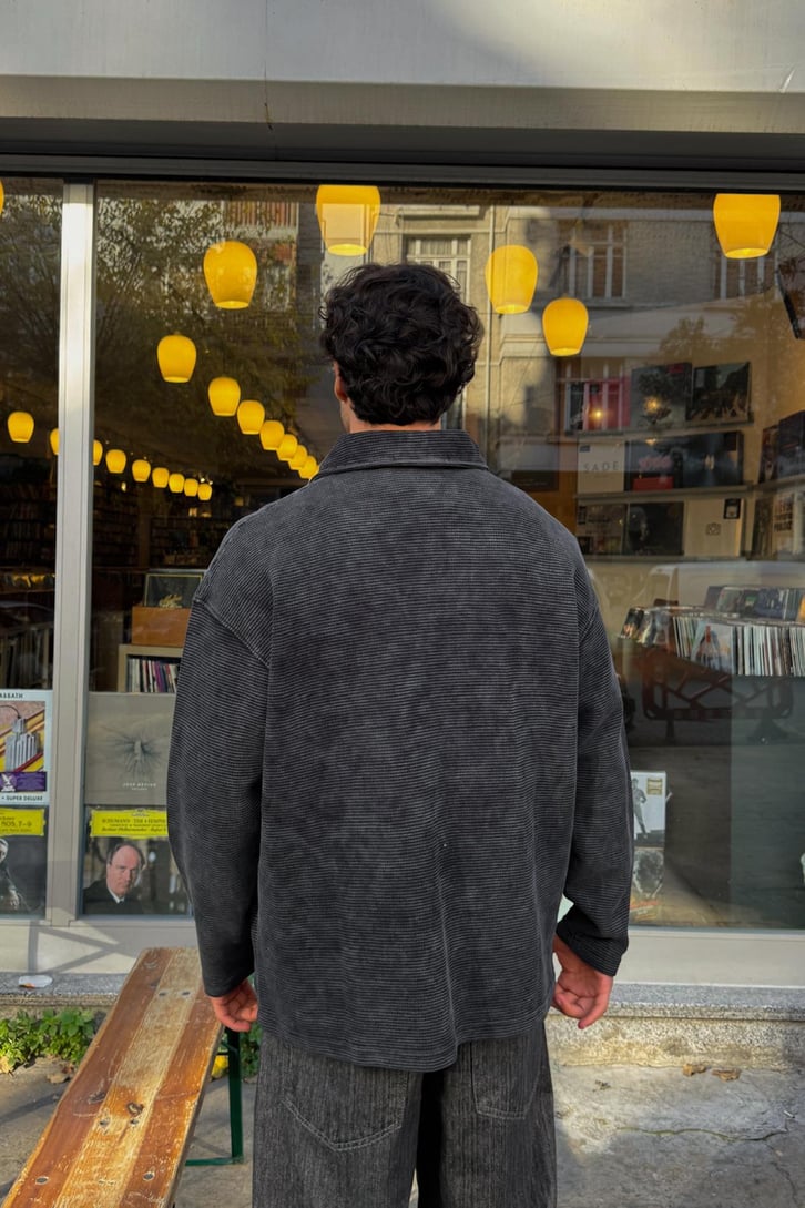 Düğmeli Polo Yaka Sweatshirt