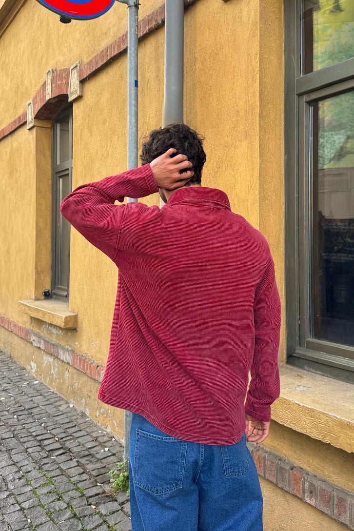 Düğmeli Polo Yaka  Sweatshirt