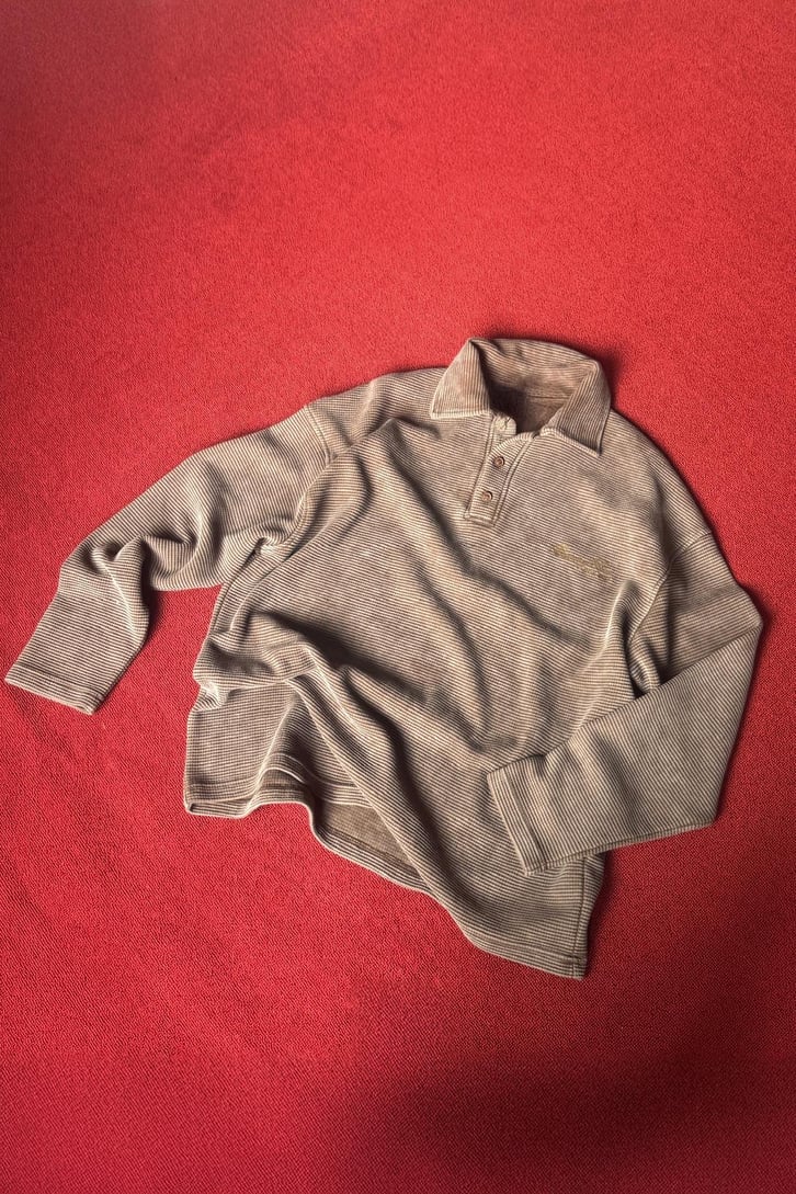 Düğmeli Polo Yaka Sweatshirt