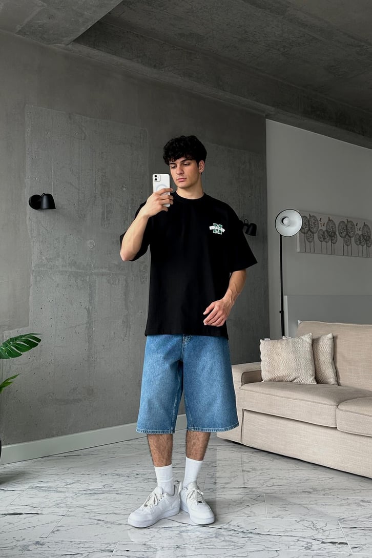 Einsicht Baskılı Beyaz Oversize Tişört