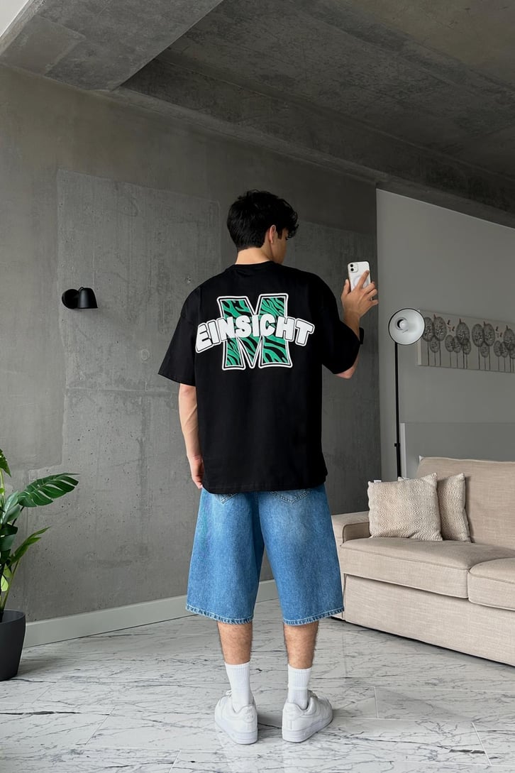 Einsicht Baskılı Beyaz Oversize Tişört