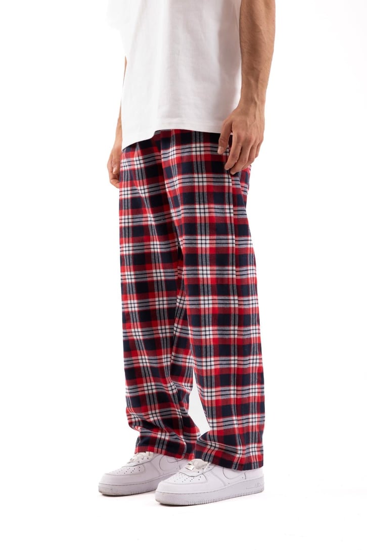 Ekose Desen Bel Lastikli Antrasit Pijama