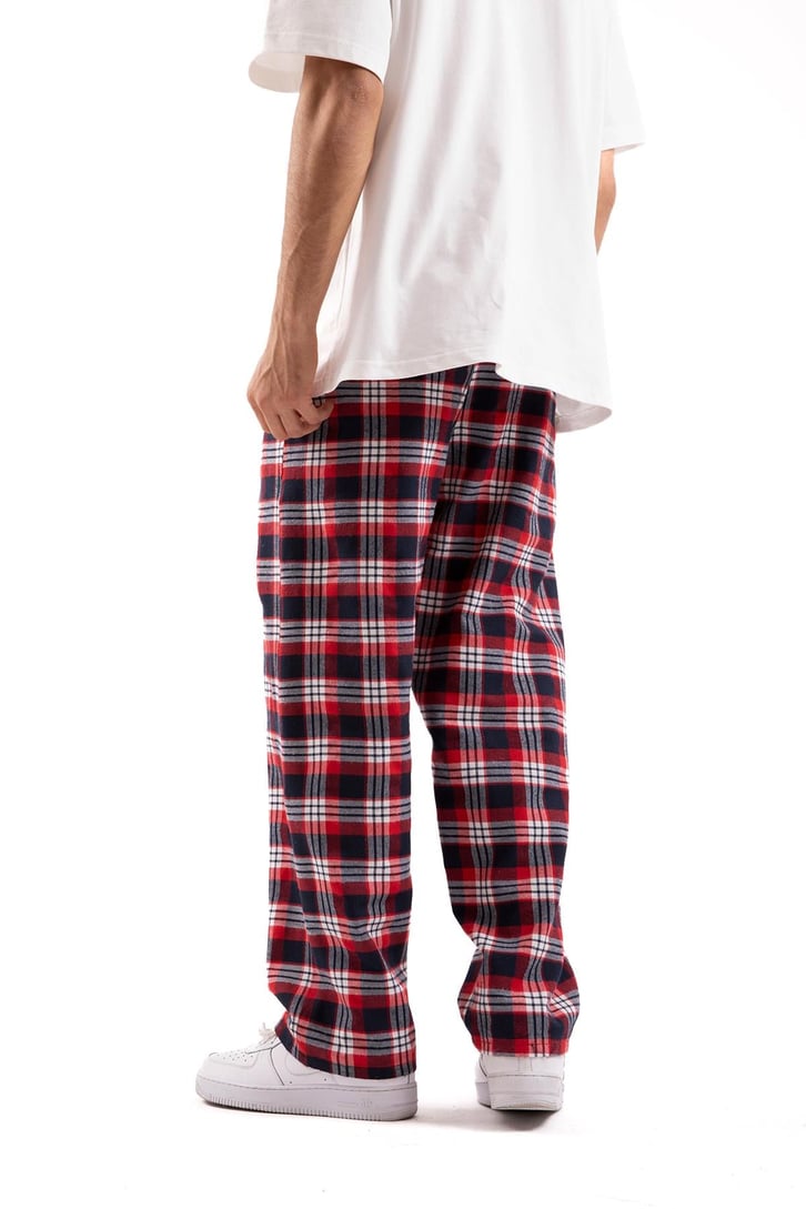 Ekose Desen Bel Lastikli Antrasit Pijama