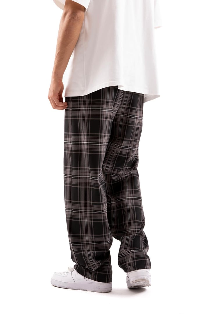 Ekose Desen Bel Lastikli Antrasit Pijama