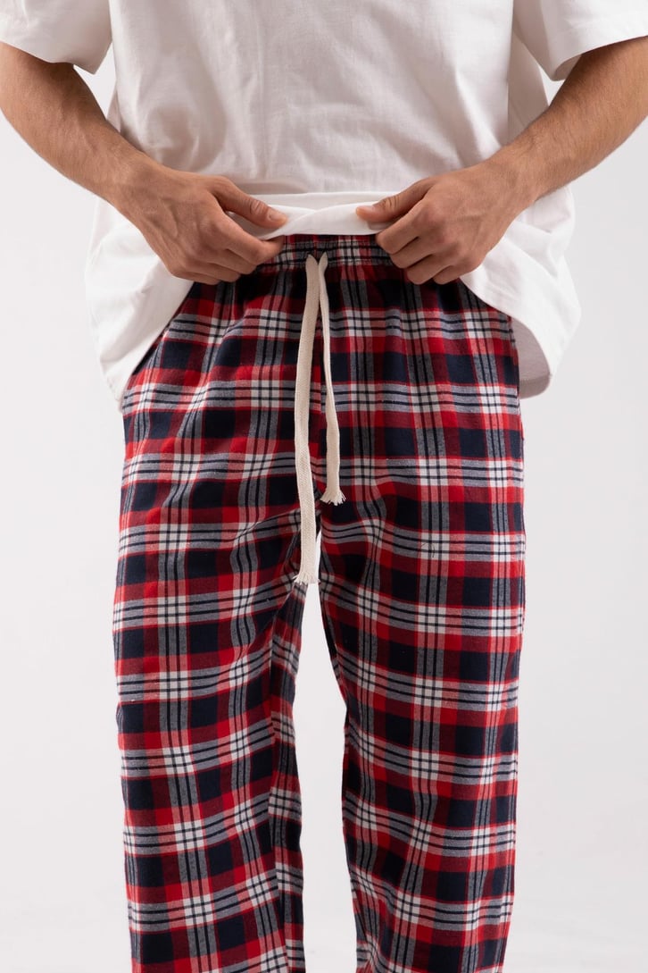 Ekose Desen Bel Lastikli Antrasit Pijama