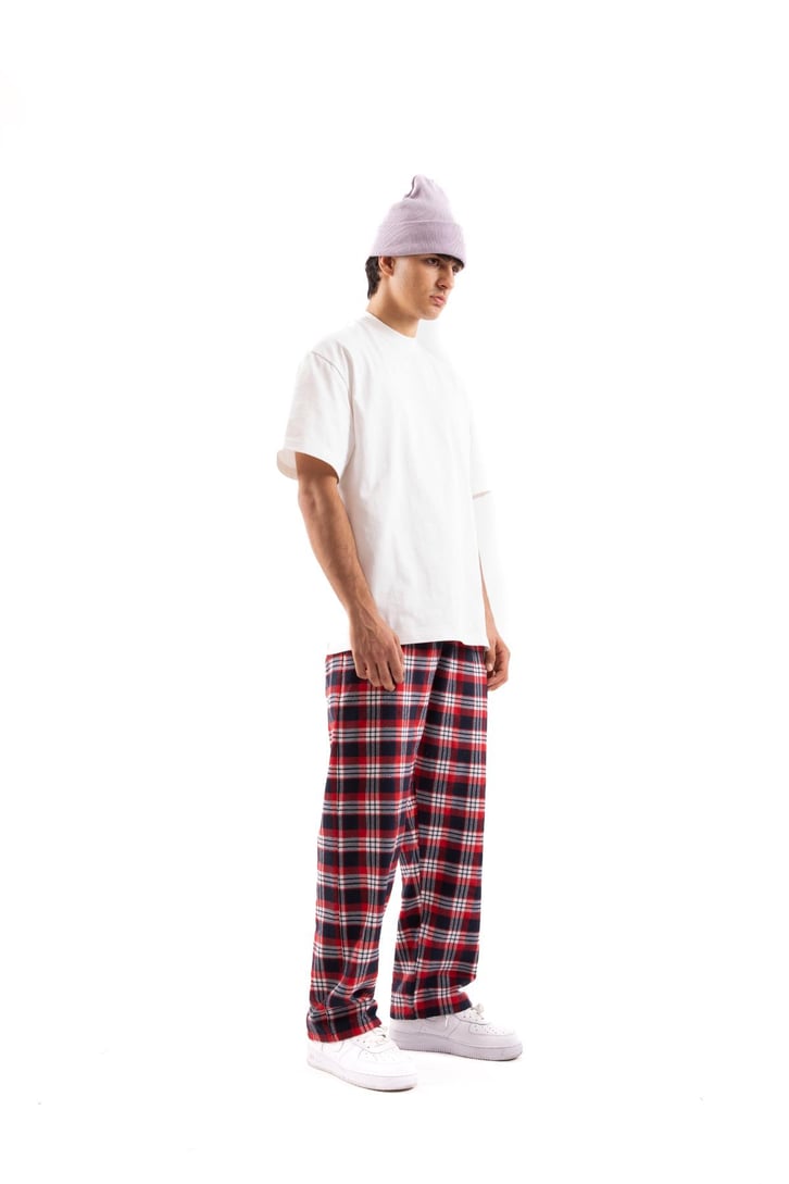 Ekose Desen Bel Lastikli Lacivert Pijama