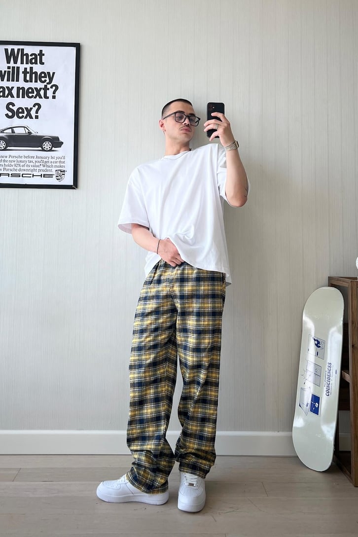 Ekose Desen Bel Lastikli Pijama
