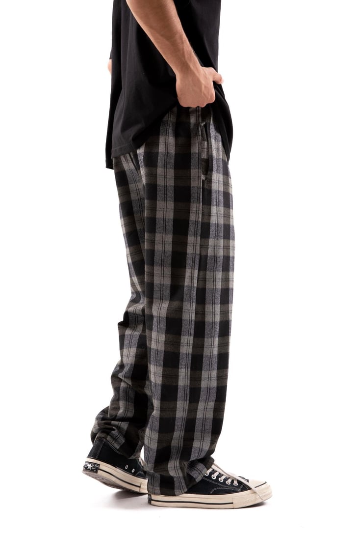 Ekose Desen Bel Lastikli Yeşil Pijama
