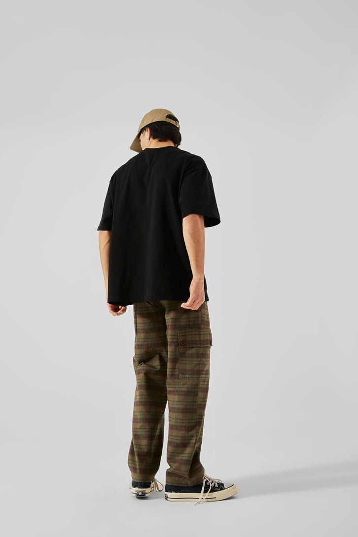 Ekose Desenli Yeşil Kargo Cepli Pijama